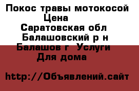 Покос травы мотокосой › Цена ­ 200 - Саратовская обл., Балашовский р-н, Балашов г. Услуги » Для дома   